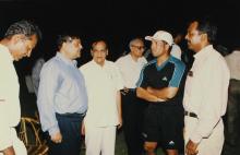 Sachin Tendulkar and Prof. R. Natarajan at IIT Madras, 2001