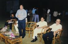 Prof. R. Natarajan addresses an audience at the Chemplast Cricket Ground, 2001 
