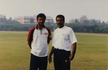 Indian cricketer Venkatapathy Raju at IIT Madras, 2001