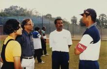 Prof. S. Srinivasa Murthy with Rahul Dravid at IIT Madras, 2001