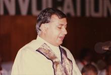 Mr. Arif Mohammed Khan addresses the audience at 27th Convocation, 1990