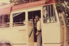 Aboard an Institute bus, 1985