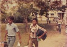Members of the IIT Madras team photographed before the 22nd Inter-IIT Sports Meet, 1985