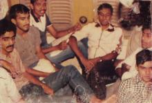 Some of the IIT Madras team members on a train, 1985