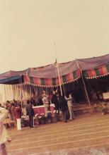 Hoisting the flag at the 22nd Inter-IIT Sports Meet, 1985