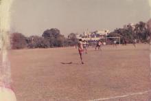 A football match in progress at IIT Delhi, 1985