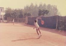 A tennis match in progress, 1985