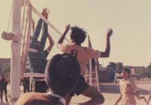The IIT Madras volleyball team taking part in a match, 1985