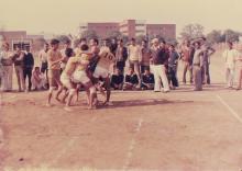 The IIT Madras kabaddi team in action during the 22nd Inter-IIT Sports Meet, 1985 