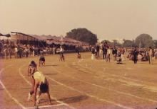 A relay race about to begin, 1985
