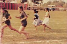 A relay race in progress, 1985