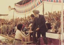At the prize distribution ceremony of the 22nd Inter-IIT Sports Meet, 1985