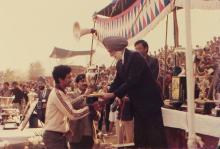 At the prize distribution ceremony of the 22nd Inter-IIT Sports Meet, 1985