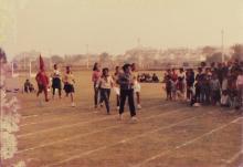 Women taking part in a track event at IIT Delhi, 1985