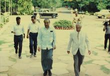 Dr. P. Rama Rao arrives at the venue for the 29th Convocation, 1992