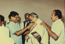Dr. P. Rama Rao wears the convocation robes at IIT Madras, 1992