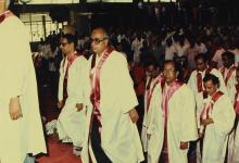 A photograph of the academic procession at the 29th Convocation, 1992