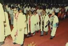 Dr. P. Rama Rao arrives with the academic procession at the 29th Convocation, 1992
