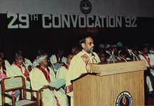 Mr. V. Shanmugam addresses the audience during the 29th Convocation of IIT Madras, 1992
