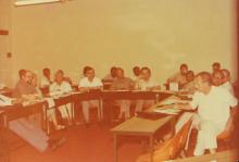 A photograph taken during a meeting