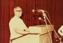 Prof. P. V. Indiresan addresses an audience at IIT Madras