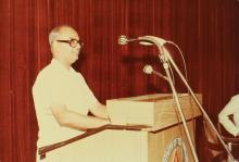 Prof. P. V. Indiresan addresses an audience at IIT Madras