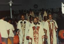 The academic procession enters the convocation hall, 1989