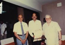 Prof. L. S. Srinath, Mr. A. L. Mudaliar and Mr. Russi Mody at IIT Madras, 1989