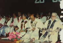 Prof. L. S. Srinath, Mr. A. L. Mudaliar and Mr. Russi Mody at the 26th Convocation of IIT Madras, 1989
