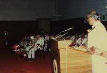 Prof. L. S. Srinath addresses the audience at the 26th Convocation, 1989