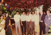 A group photograph taken during the visit of Richard von Weizsäcker to IIT Madras, 1991