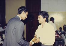 An award is presented to a student during the 29th Institute Day, 1988