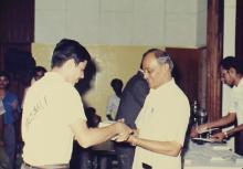 Prof. L. S. Srinath presents an award at the 29th Institute Day, 1988