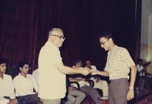 Prof. N. V. C. Swamy presents an award to a person at the 29th Institute Day, 1988