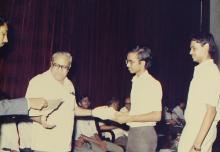 A photograph of Prof. N. V. C. Swamy who is about to present awards to students at the 29th Institute Day, 1988