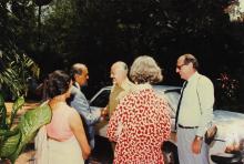 Prof. L. S. Srinath welcomes Mr. Hans Klein, 1988