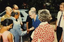 The Director greets the visitors, 1988