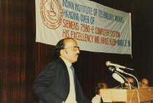 Mr. A. L. Mudaliar addresses the audience, 1988