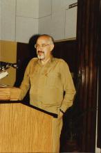 Mr. Hans Klein addresses the audience, 1988