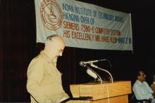 Mr. Hans Klein addresses the audience, 1988