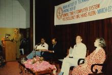 Mr. Hans Klein addresses the audience, 1988