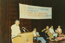 Prof. B. Yegnanarayana addresses the audience, 1988