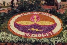 The IIT Madras logo designed with flowers at the 25th Convocation, 1988