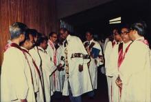 Dr. V. S. Arunachalam meets some of the IIT Madras faculty, 1988