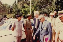 Dr. Richard von Weizsäcker and Prof. N. V. C. Swamy at IIT Madras, 1991