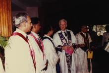 Dr. Richard von Weizsäcker shares a few words with IIT Madras faculty, 1991 