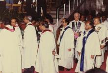 The academic procession enters the convocation hall, 1991
