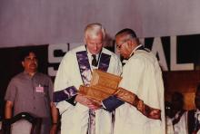 Dr. Richard von Weizsäcker with Prof. N. V. C. Swamy, 1991