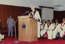 Richard von Weizsäcker addresses the audience, 1991