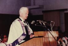 Richard von Weizsäcker addresses the audience, 1991